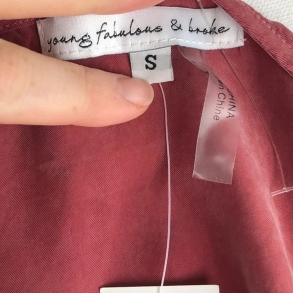 Young Fabuous & Broke • NWT Clay Red V Neck Blouse - Picture 4 of 5